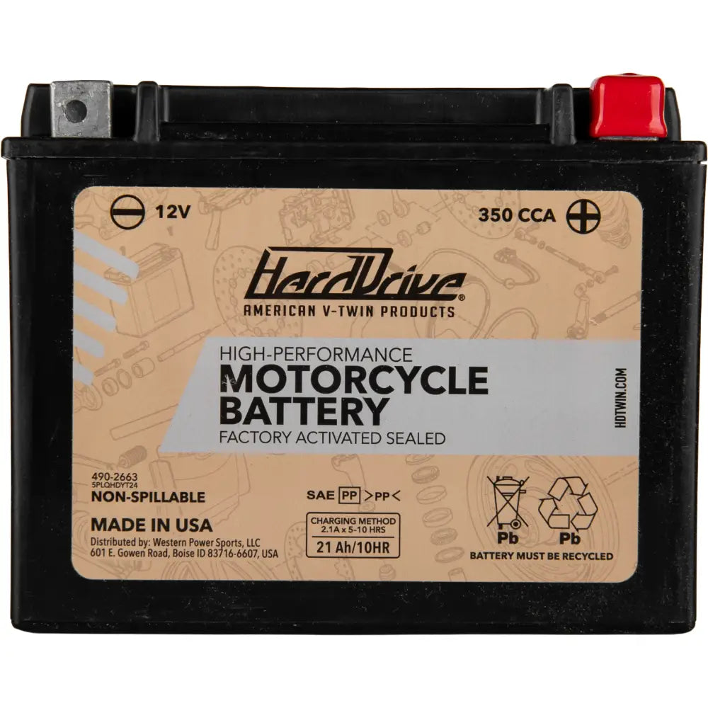 Harddrive AGM Sealed Battery HRDM7250H - High Perform YTX24HL Cca 350