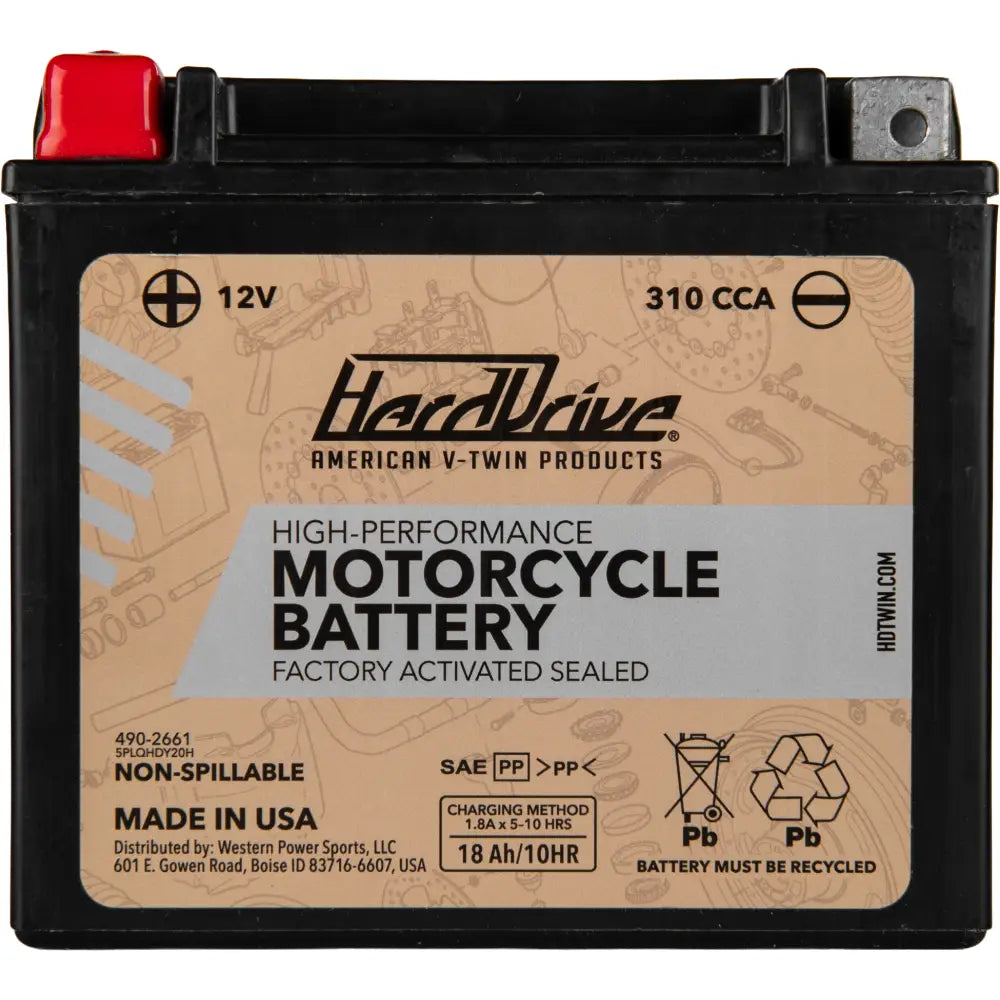Harddrive AGM Sealed Battery HRDM72RBH - High Perform YTX20H Cca 310