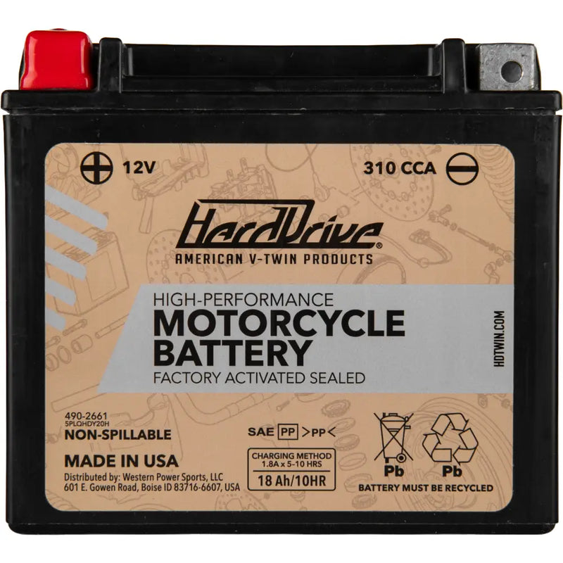 Harddrive AGM Sealed Battery HRDM72RBH - High Perform YTX20H Cca 310