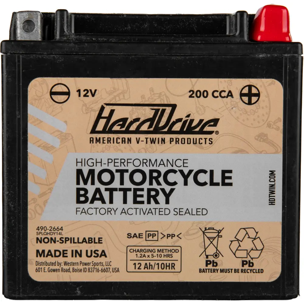 Harddrive AGM Sealed Battery HRDM7RH4L - High Perform YTX14L Cca 200