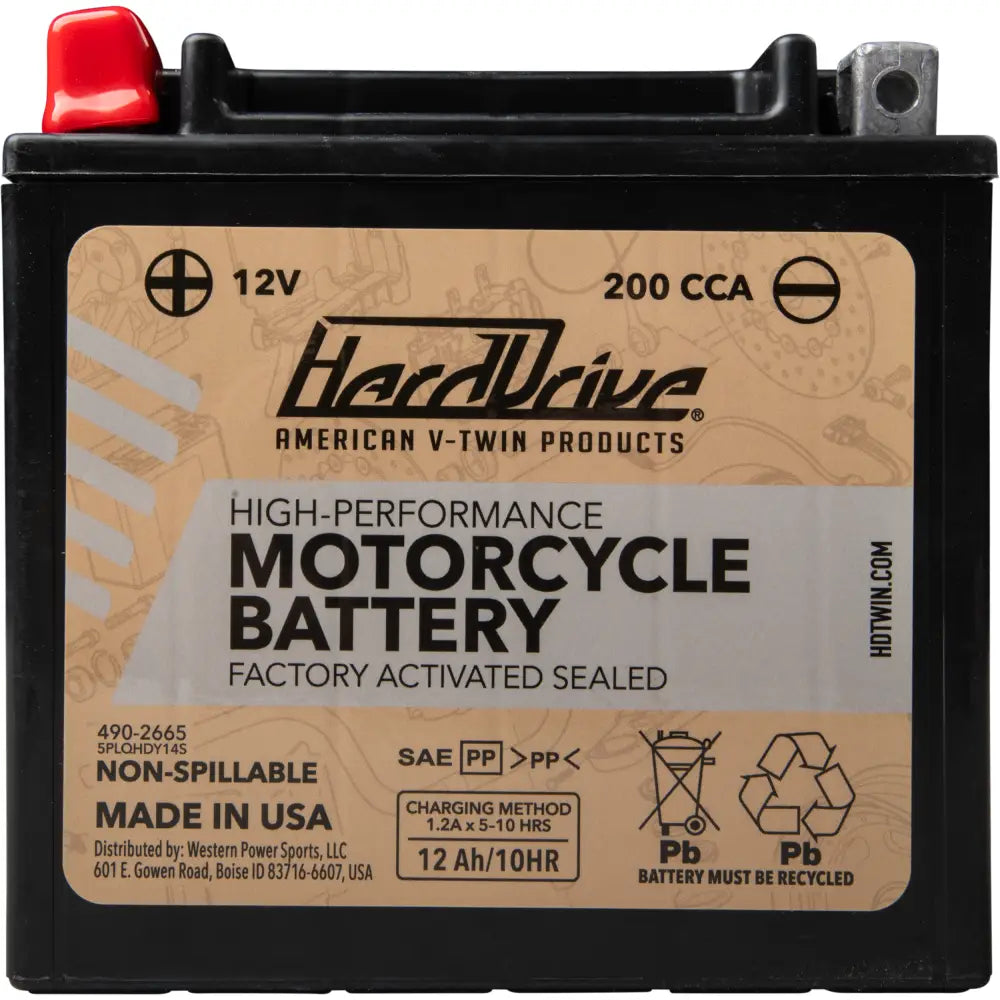 Harddrive AGM Sealed Battery HRDM7RH4S - High Perform YTX-14 Cca 200