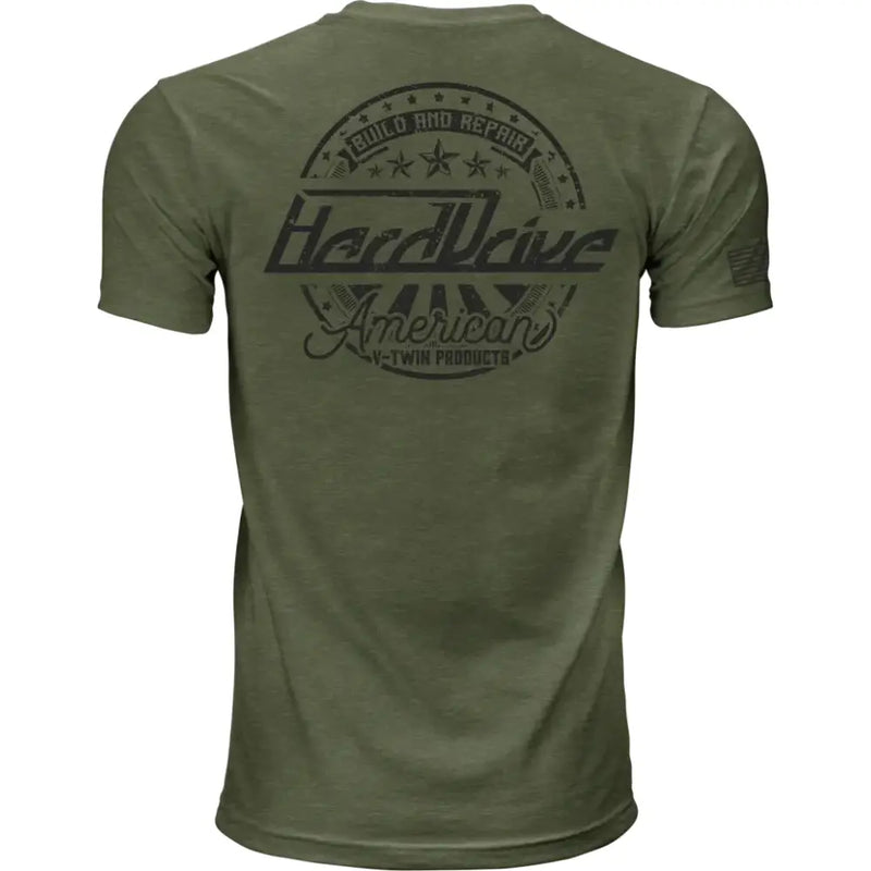 Harddrive Emblem Tee Olive Green/Black 2x