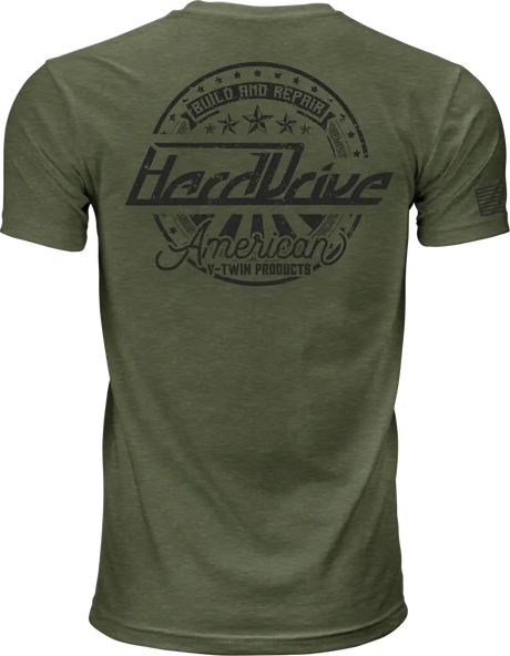 Harddrive Emblem Tee Olive Green/Black Xl