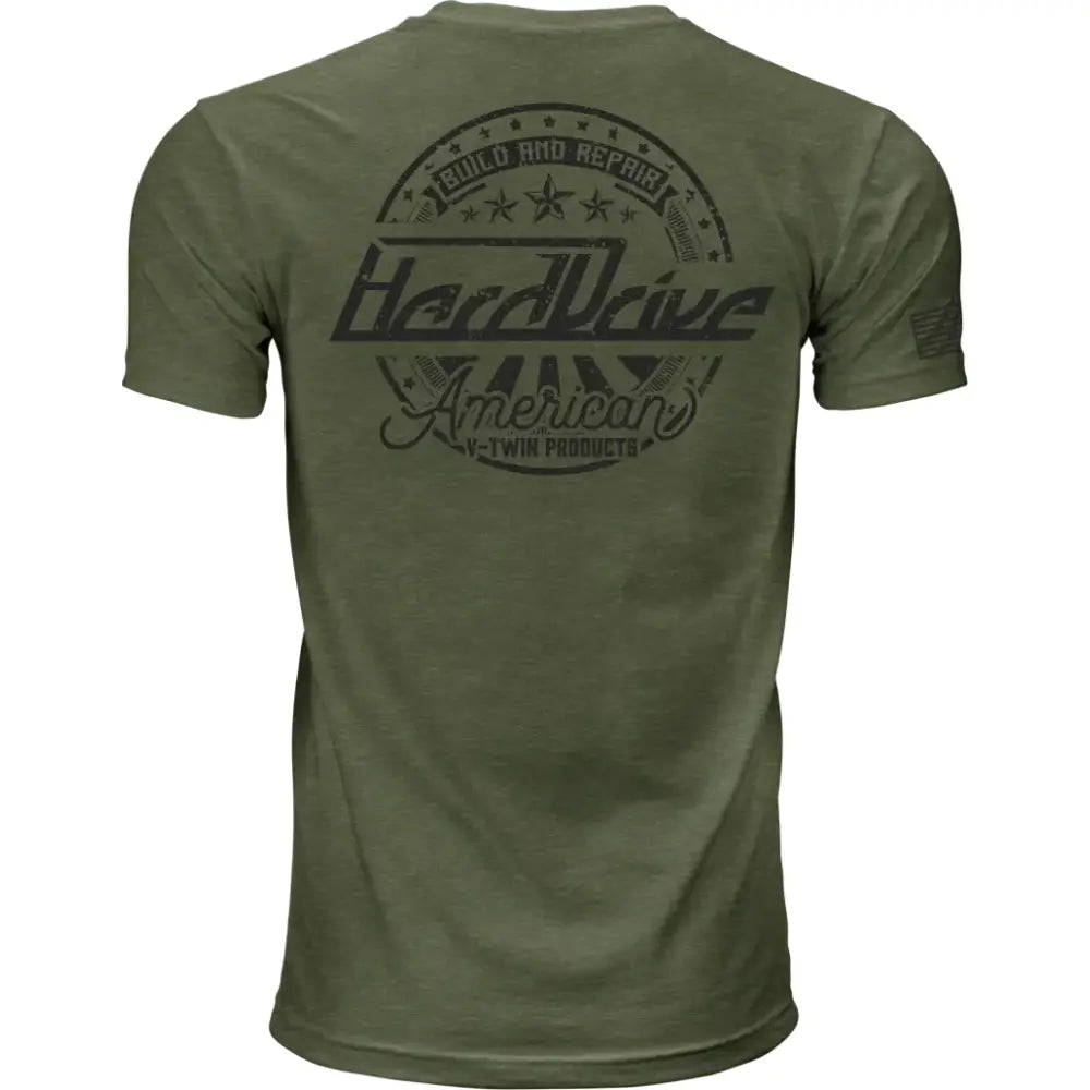 Harddrive Emblem Tee Olive Green/Black Xl