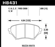 Hawk Performance Hawk 01-05 Miata w/ Sport Suspension HPS Street Front Brake Pads D890