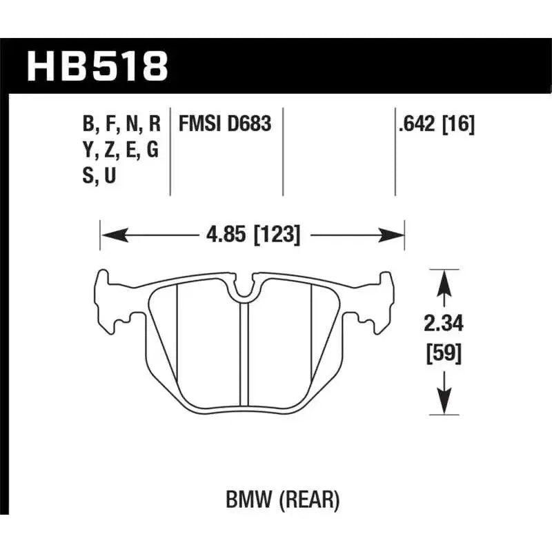 Hawk 01-06 BMW 330 / 97-01 740I / 96-01 750IL / 03-06 BMW M3 / 00-03 M5 / 00-06 X5 / 06-08 Z4 / 03-0 