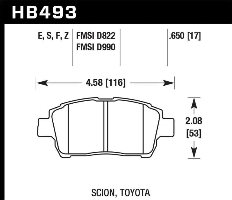 Hawk 04-07 xA/xB / 2000 MR2 Spyder D990 HPS Street Front Brake Pads 