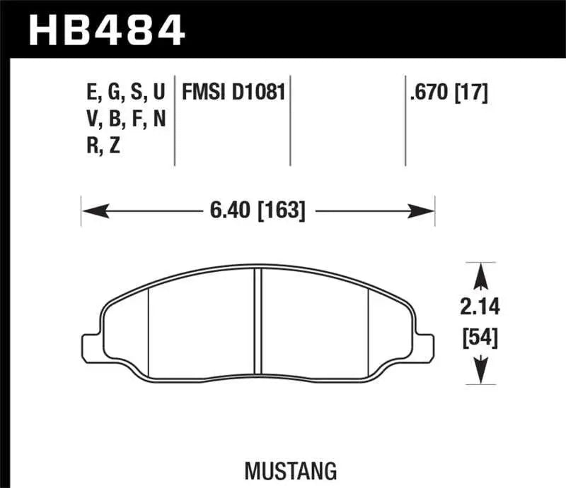 Hawk 05-10 Ford Mustang GT & V6 / 07-08 Shelby GT HPS Street Front Brake Pads 
