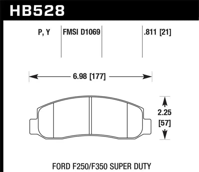 Hawk 05-11 Ford F250/F350 / 2011 Ford F550 SuperDuty Street Front Brake Pads 