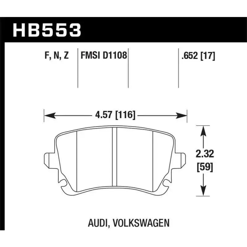 Hawk Performance Hawk 06-07 Audi A6 Quattro / 03-04 RS6 / 04-08 S4 HPS Street Rear Brake Pads
