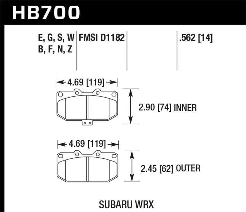 Hawk Performance HB700F.562