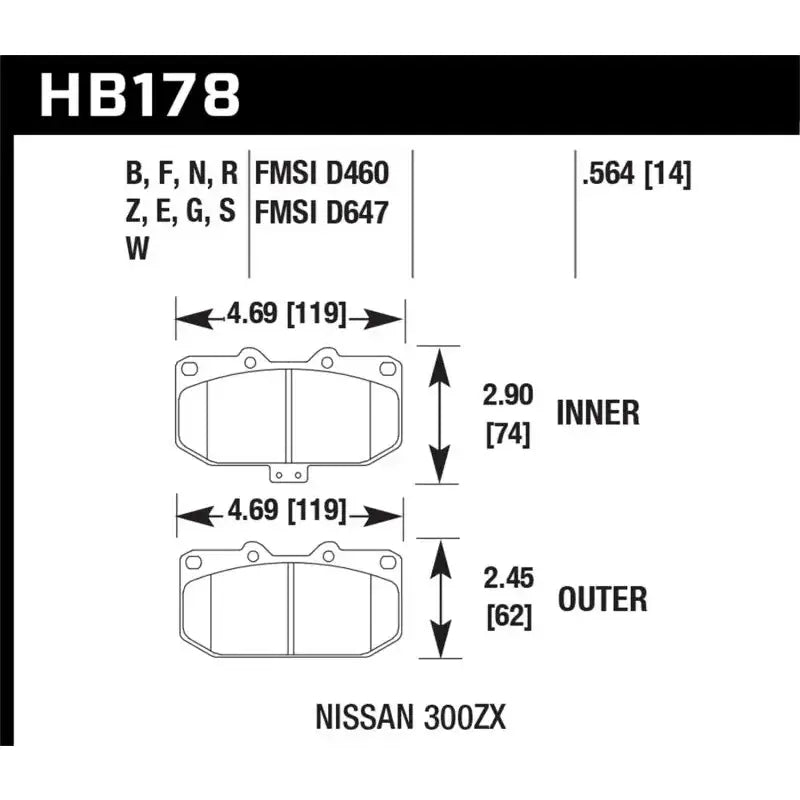 Hawk 06-07 WRX / 89-96 Nissan 300ZX / 89-93 Skyline GT-R Performance Ceramic Front Pads - Truck & Automotive