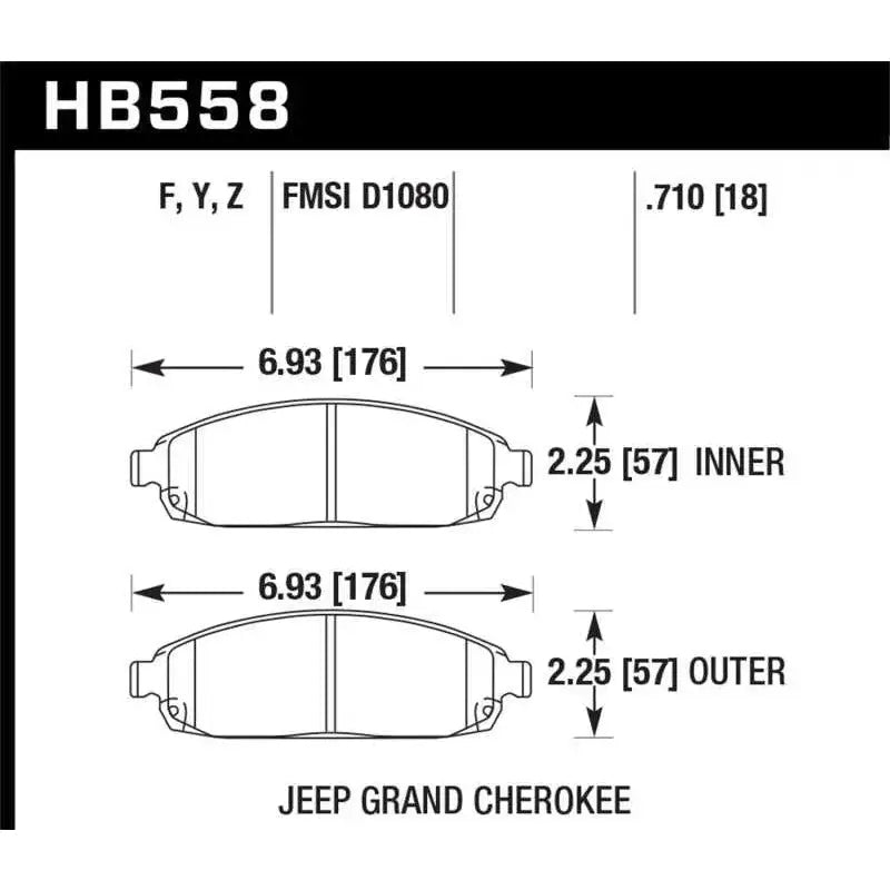 Hawk Performance Hawk 06-10 Jeep Commander / 05-10 Grand Cherokee Front LTS Street Brake Pads
