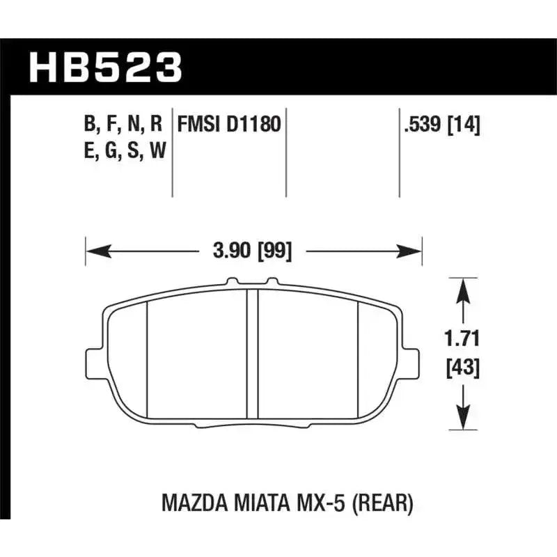 Hawk Performance Hawk 06-10 Mazda Miata Mx-5 Base Blue 9012 Race Rear Brake Pads