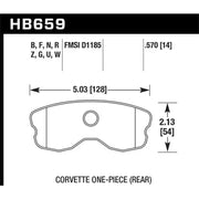 Hawk Performance Hawk 06-13 Chevrolet Corvette Z06 DTC-30 Race Rear Brake Pads (One Piece)