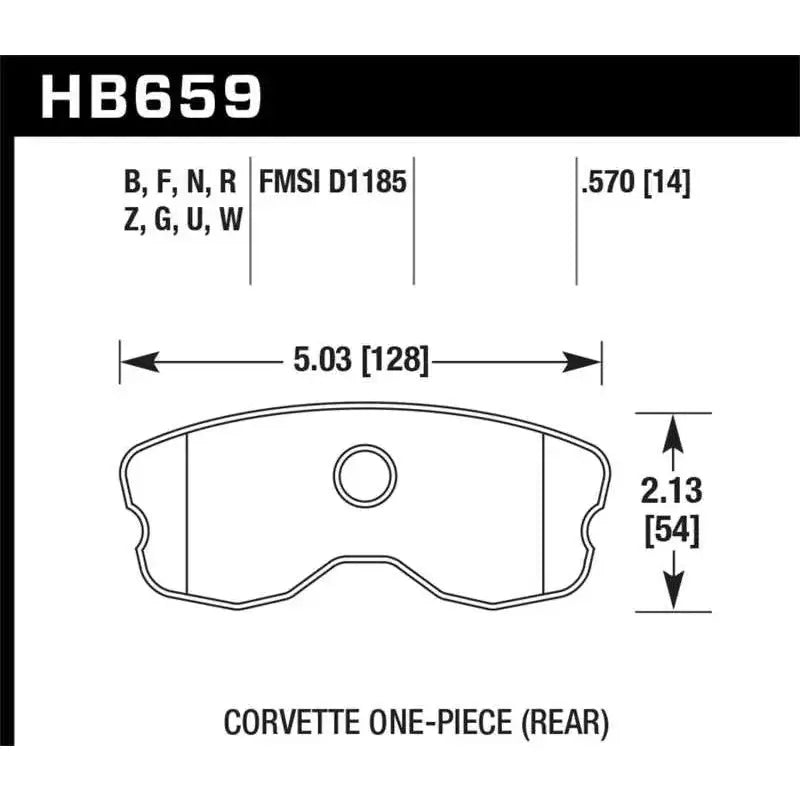 Hawk Performance Hawk 06-13 Chevrolet Corvette Z06 DTC-30 Race Rear Brake Pads (One Piece)