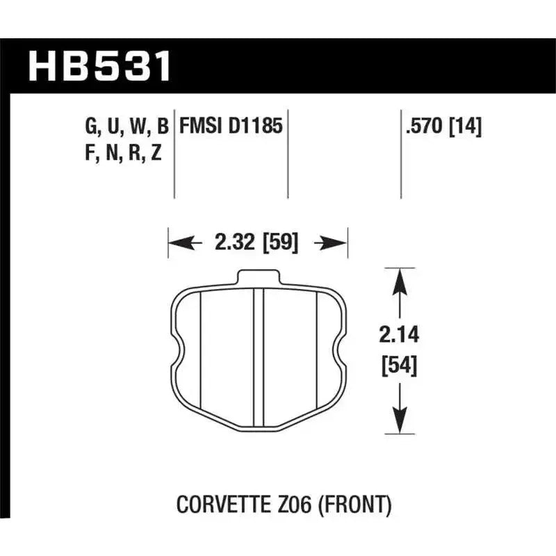 Hawk Performance Hawk 06-13 Chevrolet Corvette Z06 DTC-60 Race Front Brake Pads