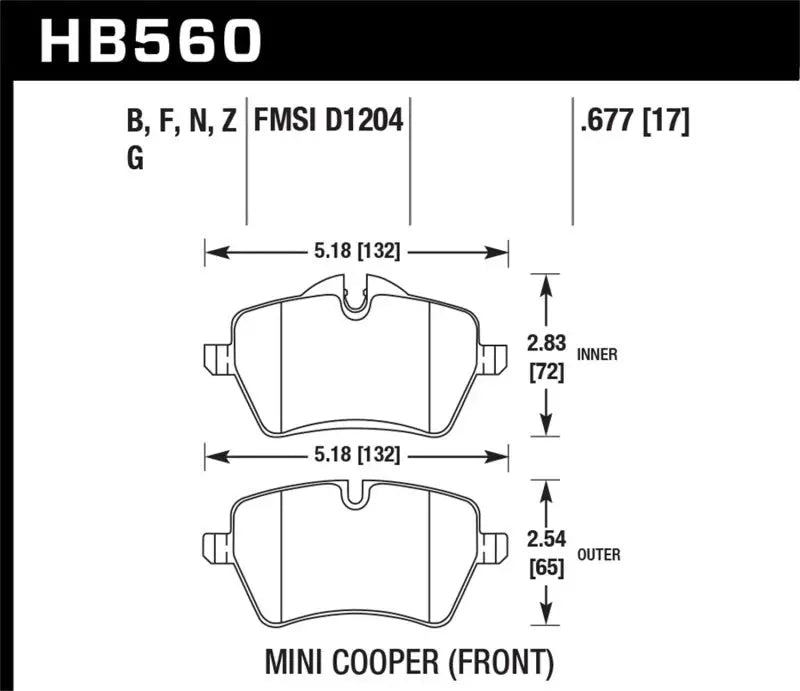 Hawk 06-15 Mini Cooper DTC-60 Race Front Brake Pads - Truck & Automotive