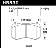 Hawk Performance Hawk 07-08 Acura TL 3.5L / 04-08 TL 3.2L Type S HPS Street Front Brake Pads