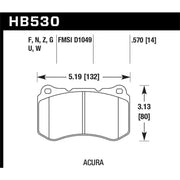 Hawk Performance Hawk 07-08 Acura TL 3.5L / 04-08 TL 3.2L Type S HPS Street Front Brake Pads