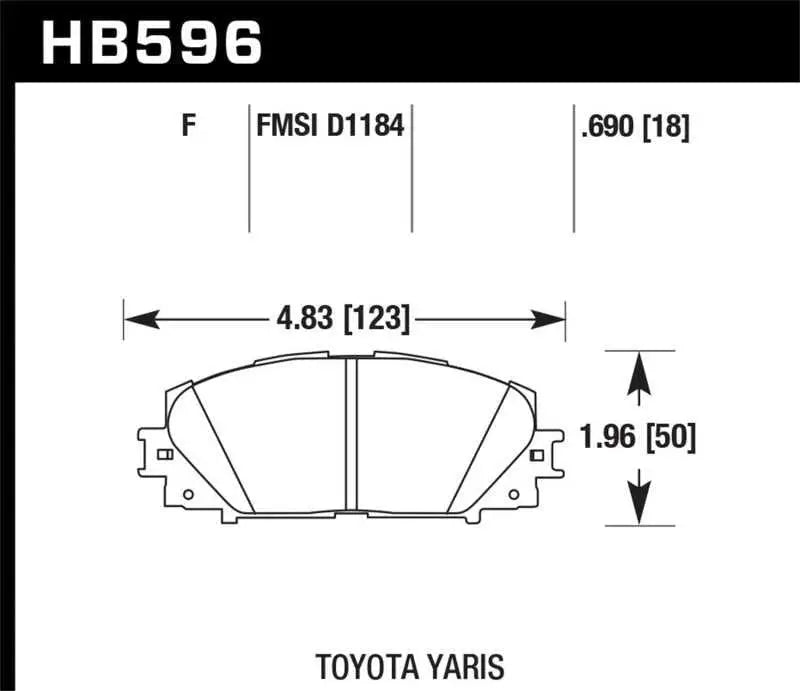 Hawk 07-16 Toyota Yaris HPS 5.0 Front Brake Pads 