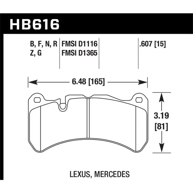 Hawk 08-09 Lexus IS-F Performance Ceramic Street Front Brake Pads