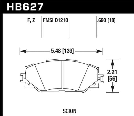 Hawk 08-11 Scion xB / 08-10 Scion xD / 09-10 Toyota Corolla / 09-10 Matrix / 06-10 Rav4 / 10 Lexus H 