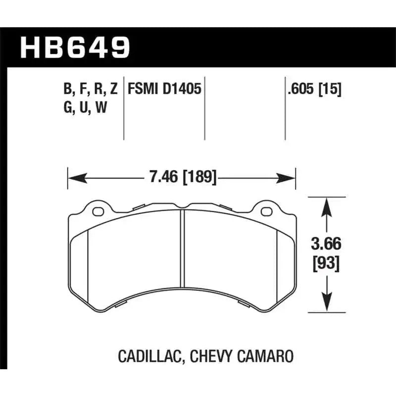 Hawk 08-12 Cadillac CTS-V / 12 Jeep Grand Cherokee (WK2) SRT8 DTC-30 Front Race Brake Pads 