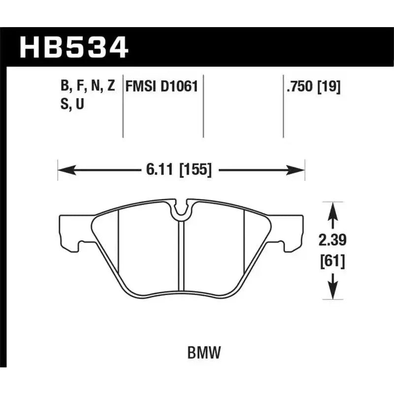 Hawk 09-11 BMW Z4 / 04-05 525I / 08-11 128I / 06 325I/325XI / 07 328I/328XI HPS Street Front Brake P 