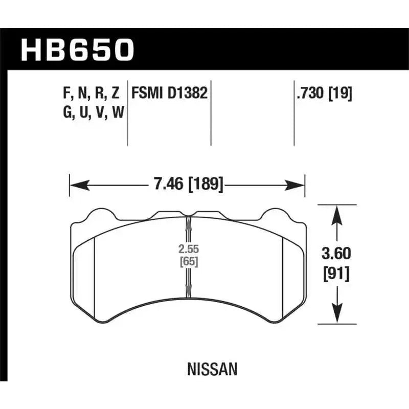 Hawk 09-11 Nissan GT-R DTC-60 Motorsports Front Brake Pads 