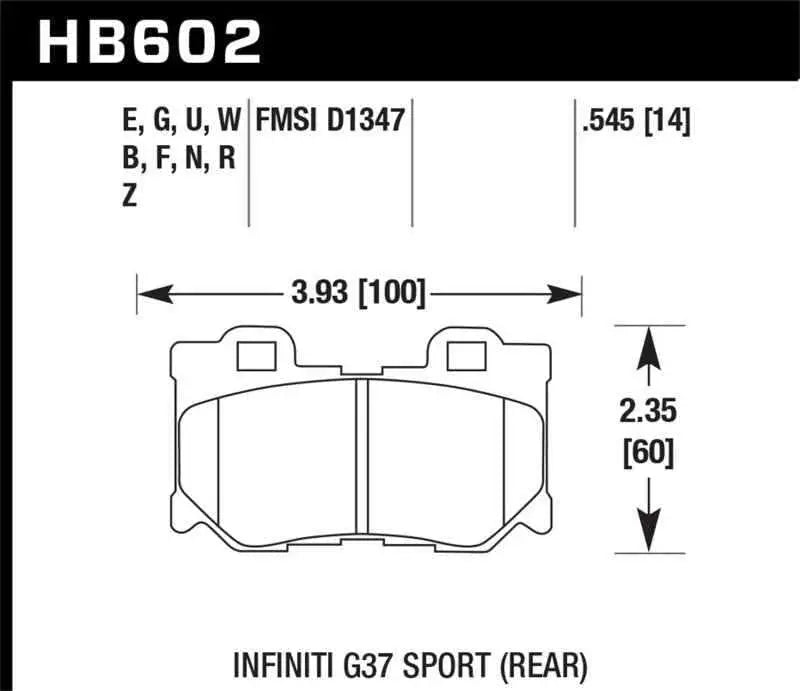 Hawk Performance HB602G.545