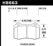 Hawk Performance Hawk 10 Hyundai Genesis Coupe (Track w/ Brembo Breaks) HPS Street 14mm Rear Brake Pads
