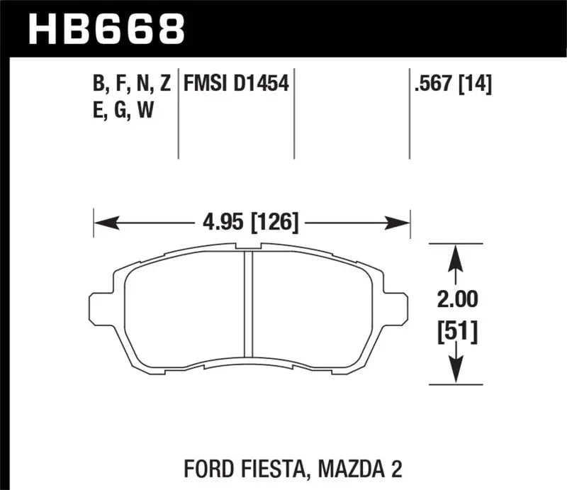 Hawk 11-12 Ford Fiesta S/SE/SEL / Mazda 2 Sport/Touring DTC-60 Front Race Brake Pads - Truck & Automotive