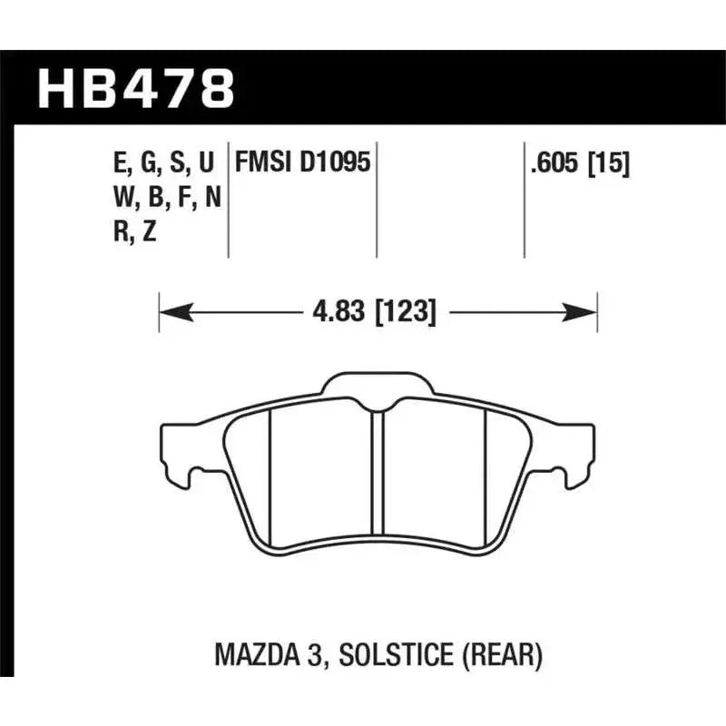 Hawk 13-14 Ford Focus ST / Mazda/ Volvo DTC-60 Race Rear Brake Pads 