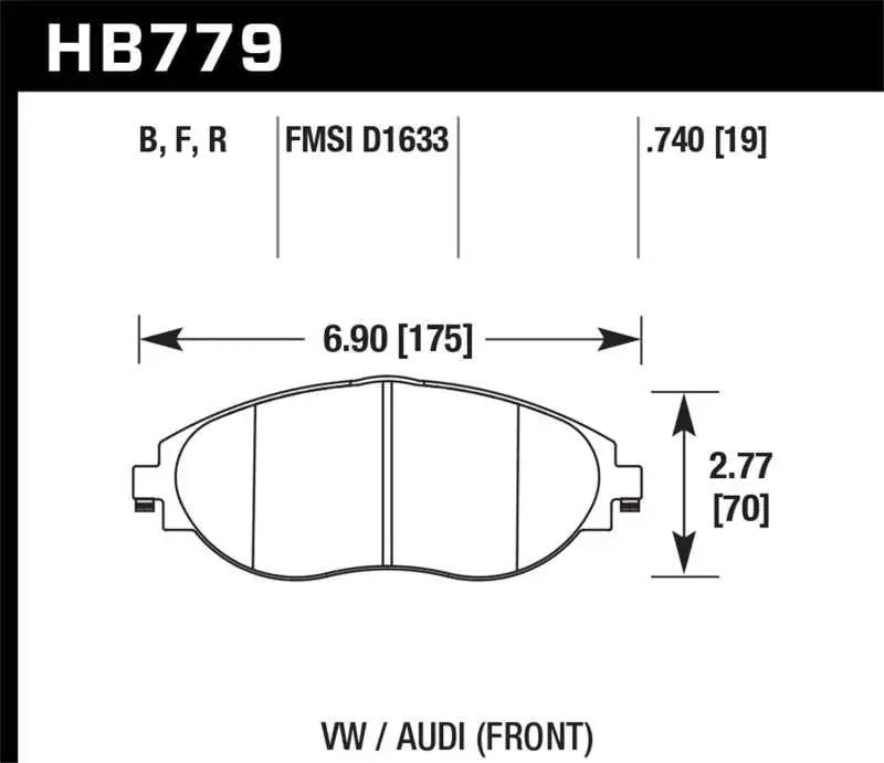 Hawk 13-17 Volkswagen CC HP+ Front Brake Pads 
