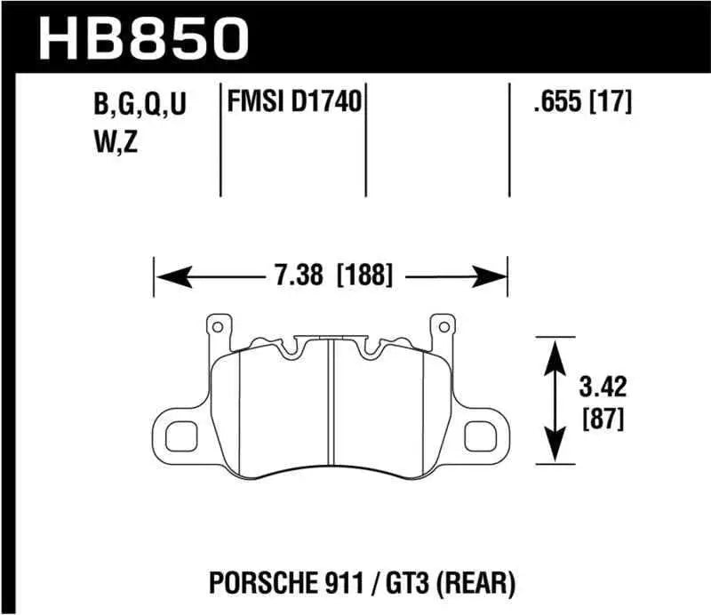 Hawk Performance HB850G.655