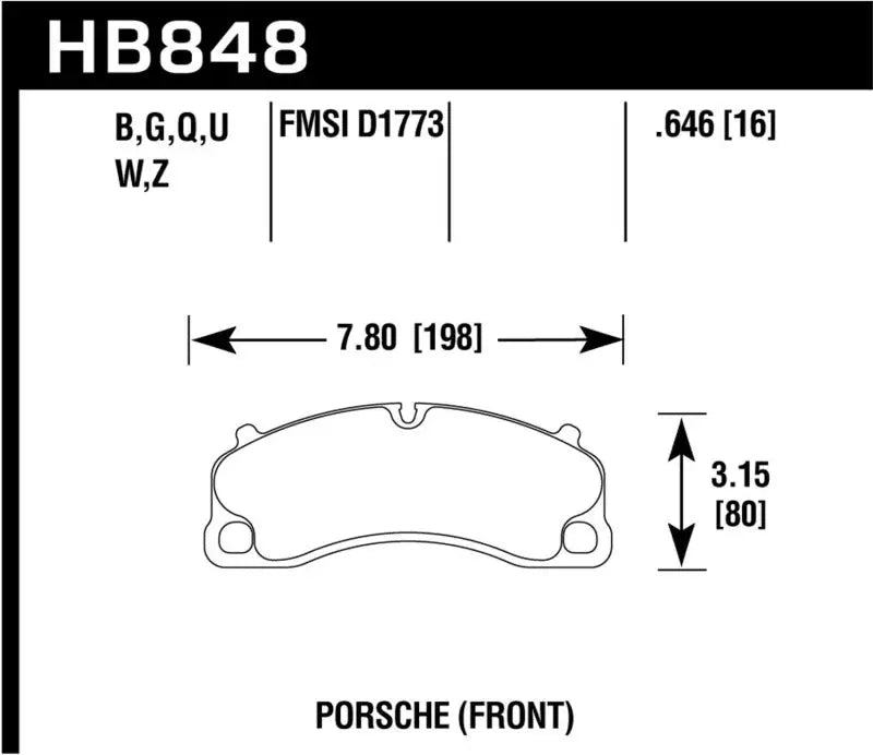 Hawk 14-19 Porsche 911 GT3/GT3 RS / 2016 Cayman GT4 PC Street Front Brake Pads - Truck & Automotive