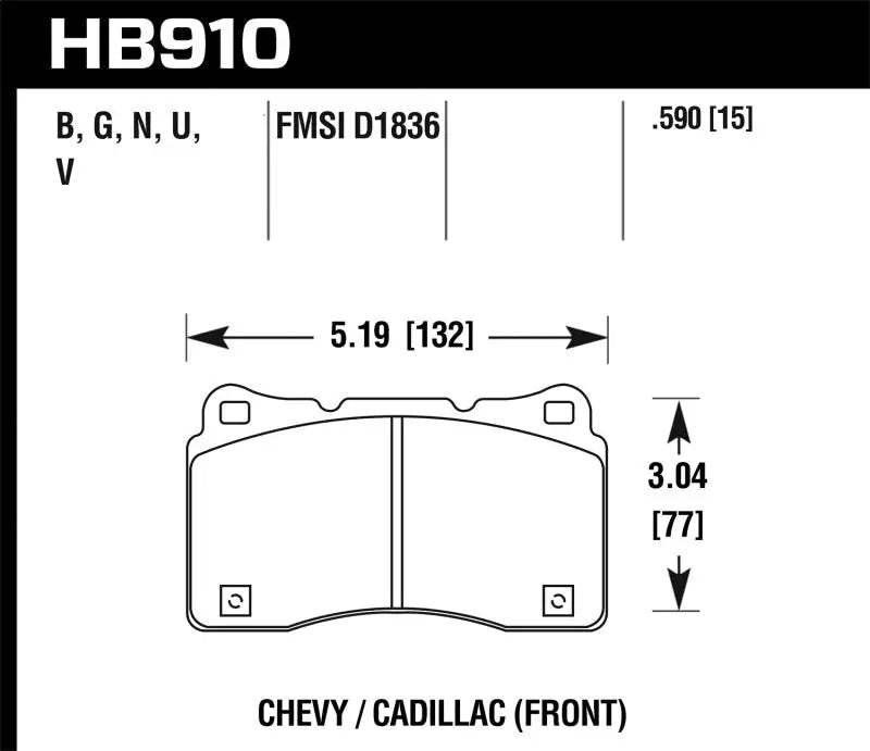 Hawk 15-16 Cadillac XTS / Chevrolet Corvette DTC-60 Front Brake Pads - Truck & Automotive
