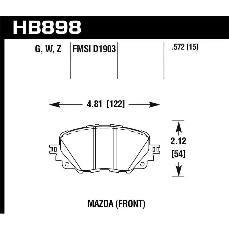 Hawk 17-19 Fiat 124 Spider DTC-60 Front Brake Pads 