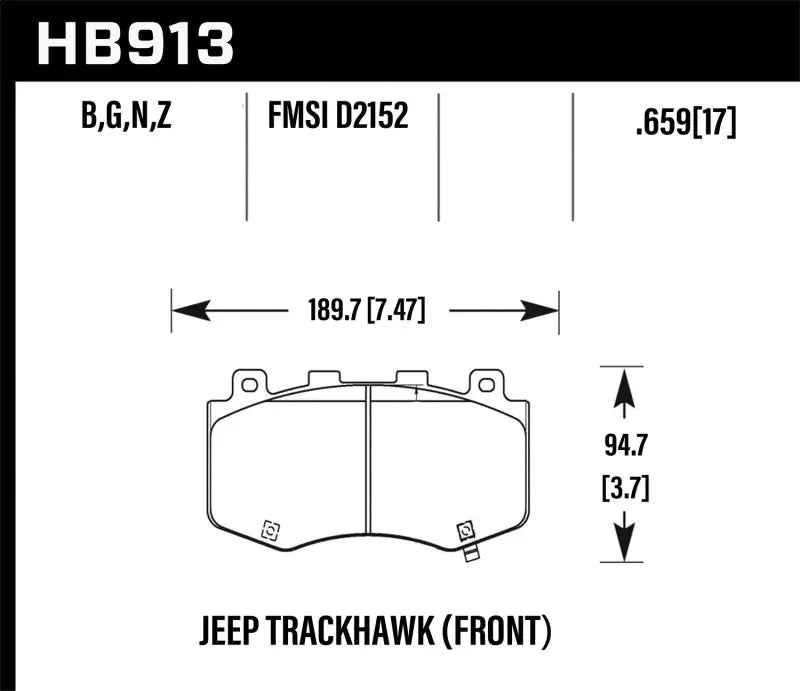 Hawk 18-19 Jeep Grand Cherokee Performance Ceramic Street Front Brake Pads - Truck & Automotive