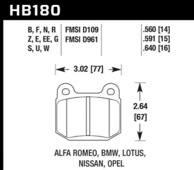 Hawk Performance HB180B.560