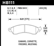 Hawk 1990-1990 Chevy Camaro Iroc-Z (w/Heavy Duty Brakes) High Perf. Street 5.0 Front Brake Pads - Truck & Automotive