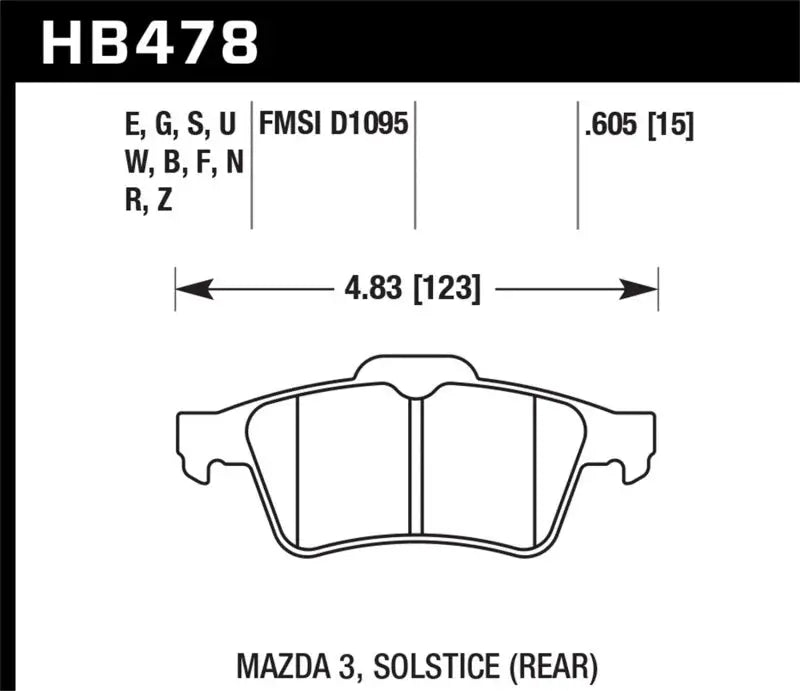 Hawk 2007-2010 Chevrolet Cobalt SS (With Brembo Brakes) HPS 5.0 Rear Brake Pads - Truck & Automotive