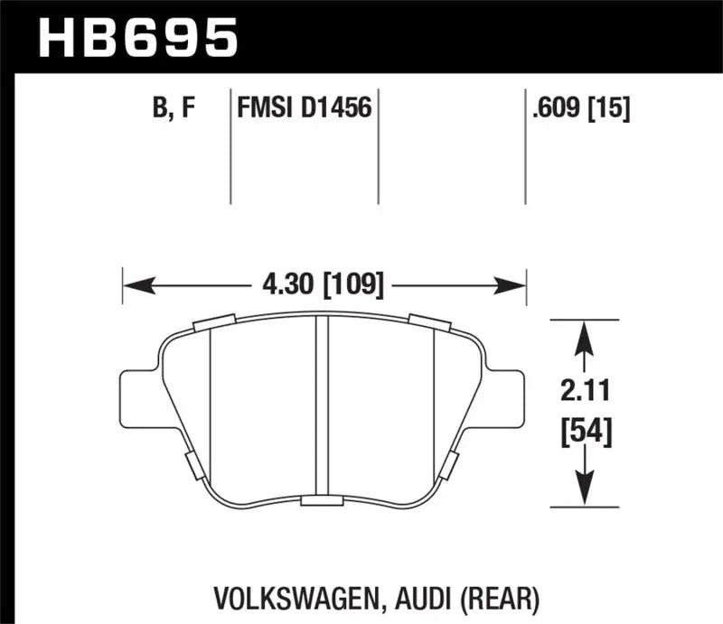 Hawk 2011-2013 Audi A3 Except TDI HPS 5.0 Rear Brake Pads - Truck & Automotive