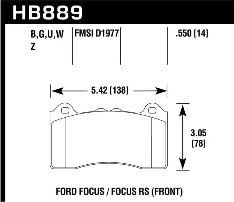 Hawk Performance HB889Z.550
