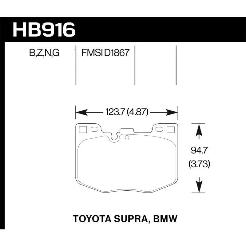 Hawk Performance HB916Z.740 Hawk 2020 Toyota Supra / 19-20 BMW Z4 PC Street Front Brake Pads