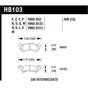 Hawk Performance HB103U.590 Hawk 76-77 Chevrolet Camaro LT / 72 Camaro Z28 / 69-81 Camaro DTC-70 Race Front Brake Pads