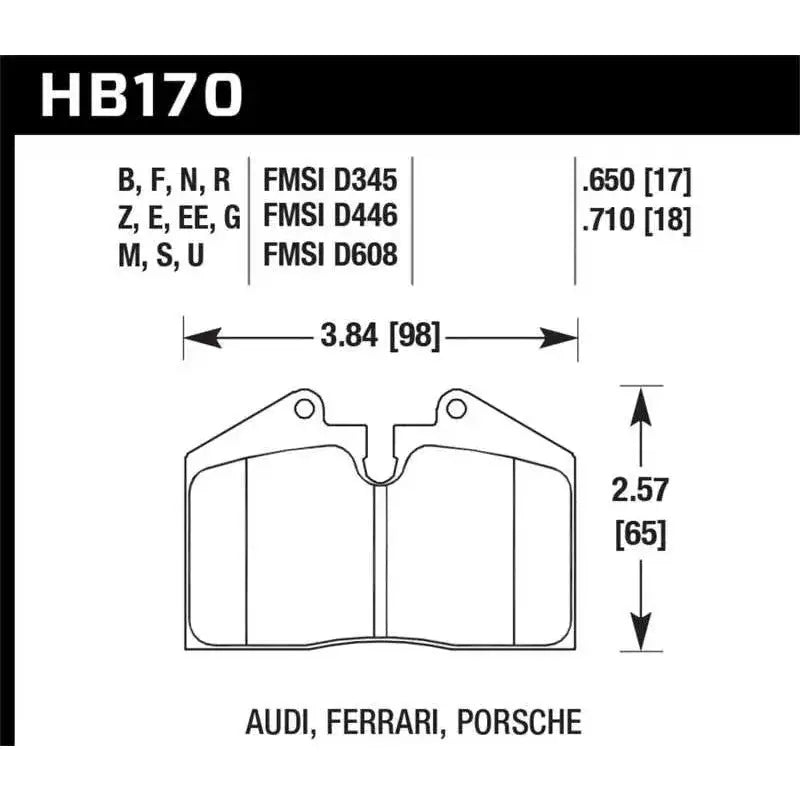 Hawk 79-99 Porsche 911 / 86-95 Porsche 928 / 86-94 Porsche 944 Turbo DTC-60 Race Rear Brake Pads 