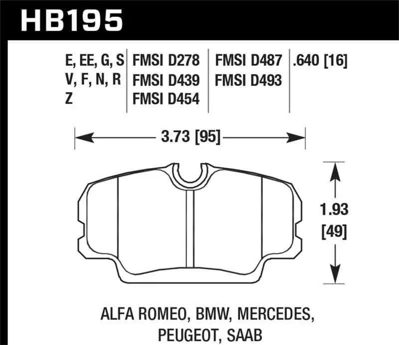 Hawk Performance HB195F.640