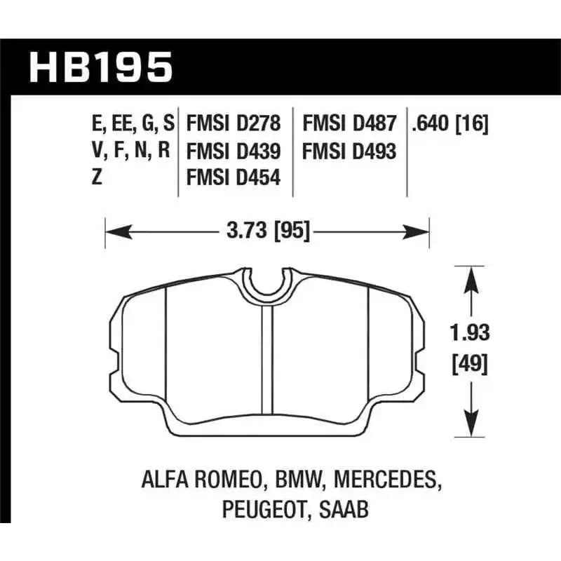 Hawk Performance HB195F.640